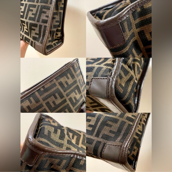 💎Auth🦢RARE🦢💎FENDI ZUCCA Zucchino FF Monogram Crossbody Tote Shoulder Bag🦋✨ - Picture 5 of 7
